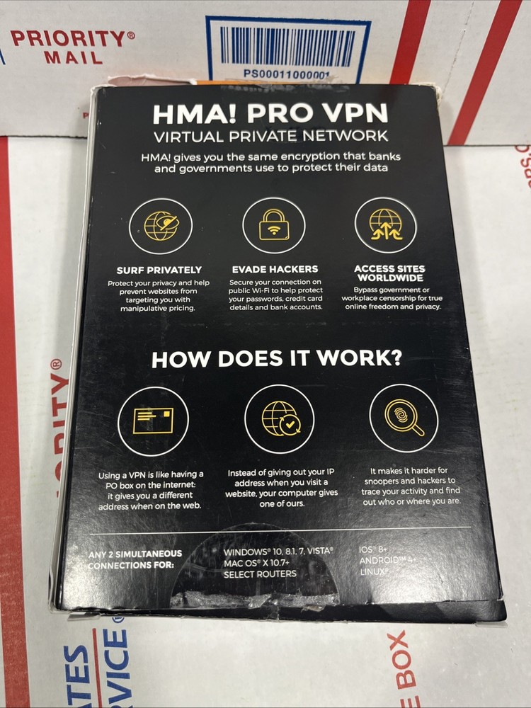 HMA! PRO VPN VIRTUAL PRIVATE NETWORK (SAME DAY KEY CODE) READ