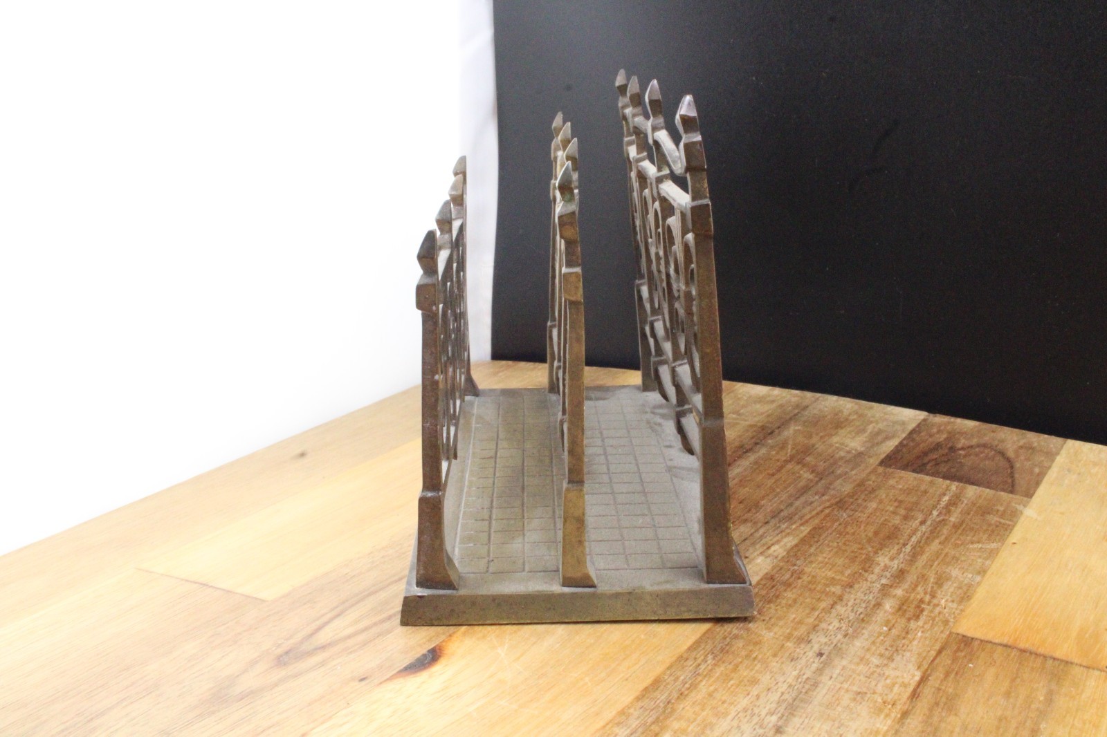 Vintage Letter Rack Holder Ornate Brass Design