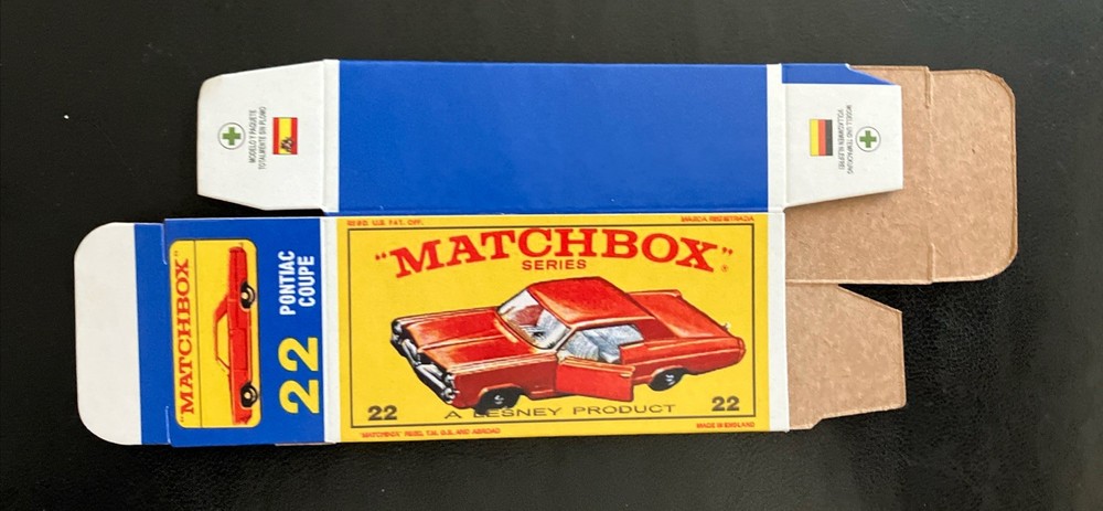 Matchbox #22 Pontiac Coupe ‘64-‘69 Type E Repro Box