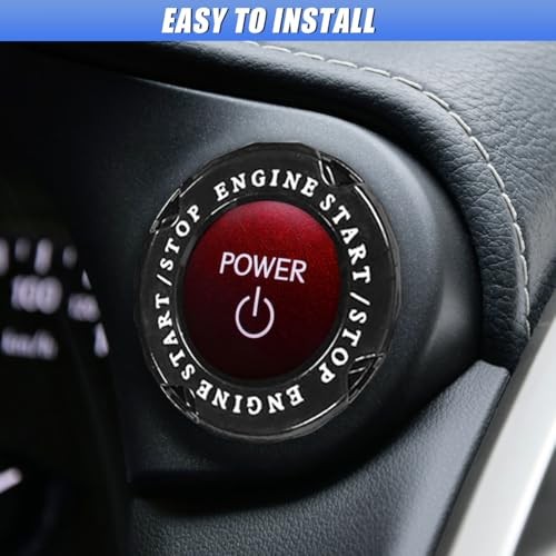 Car Push Start Button Cover, Anti-Scratch Rotary Automotive Engine Start Black