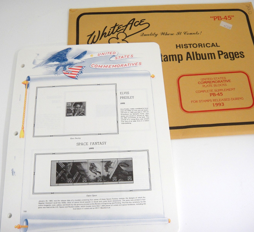White Ace 1993 U.S. Commemorative Plate Blocks Complete Supplement PB-45 NOS