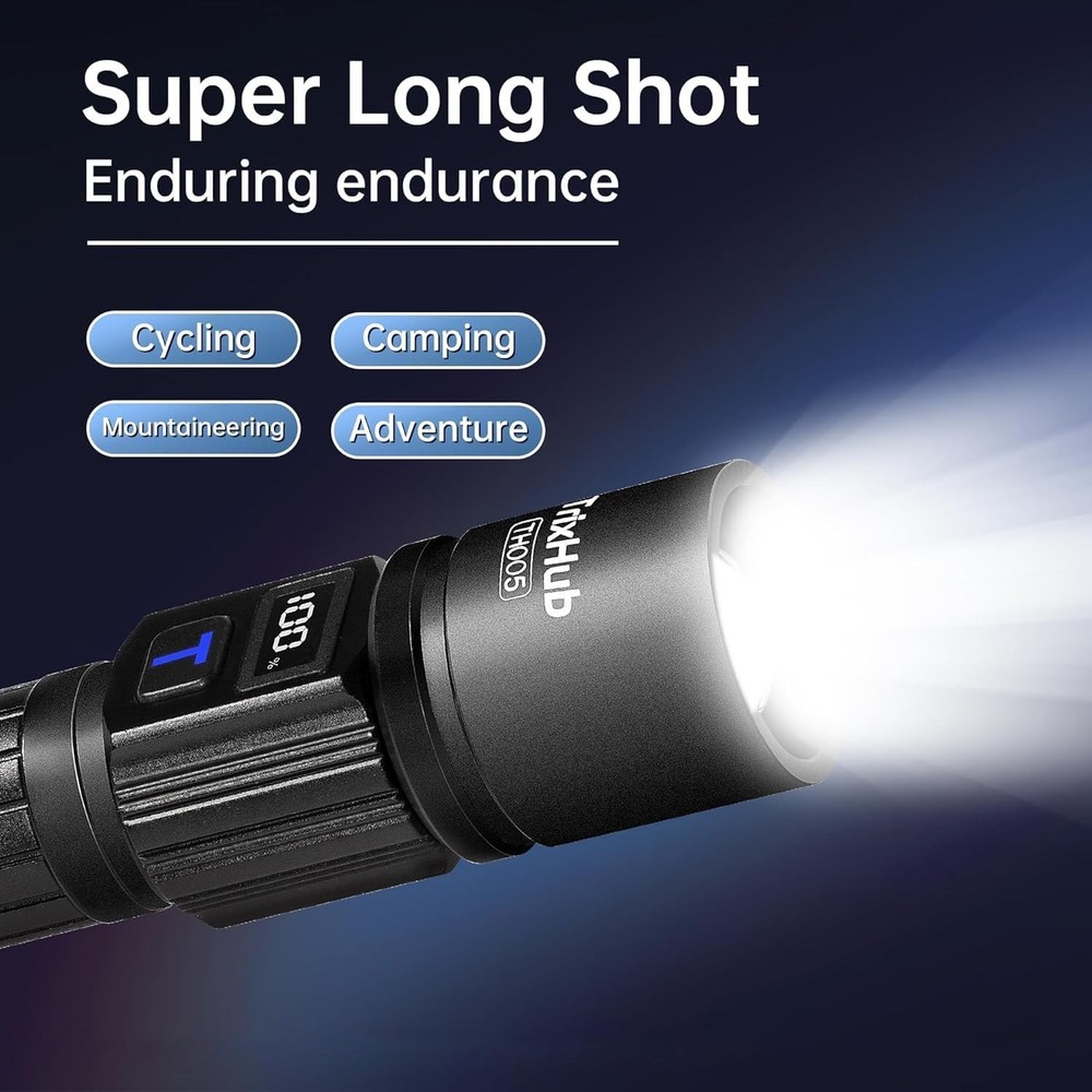 TrixHub Rechargeable Flashlights 2 Pack, Super Bright High Lumens Flash Light