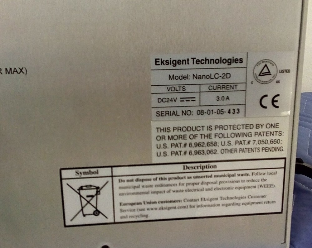 Eksigent Technologies 920 Autosampler w/ Cooling Tray NanoLC-2D HPLC System