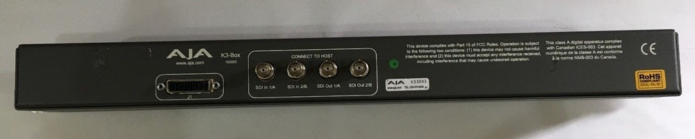 AJA K3 Box External Breakout Box Excellent Condition