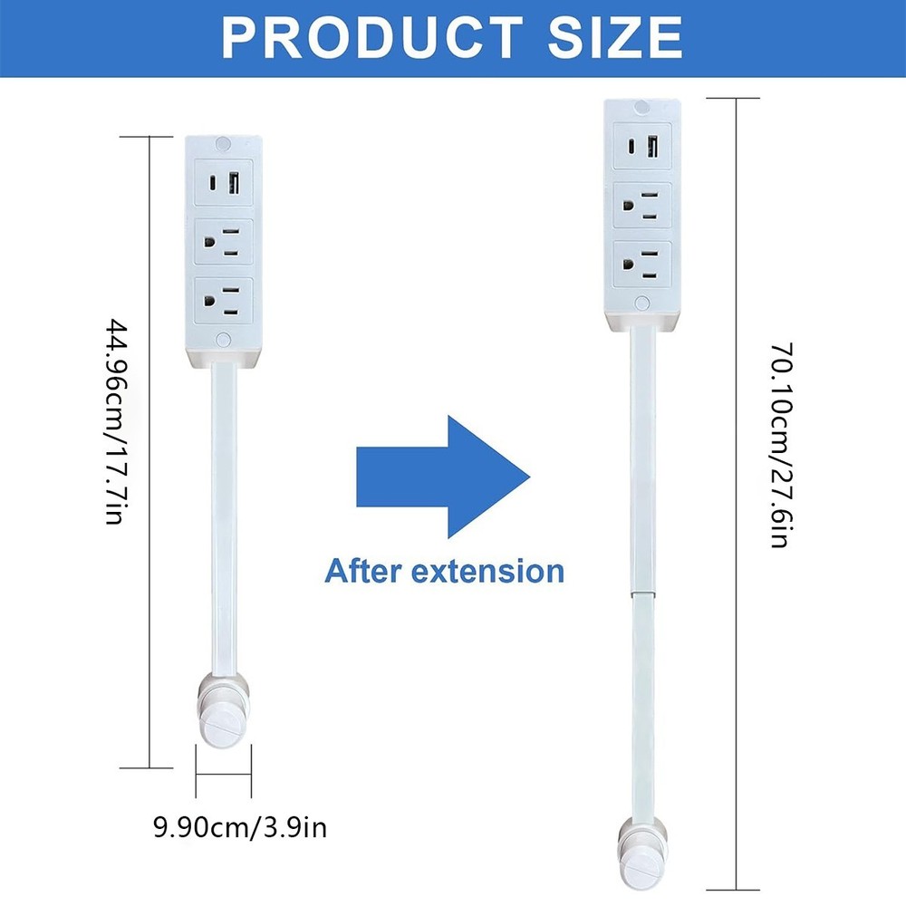 Rotating Extender Electrical Outlet Expander Power Socket Sofas Nightstands Desk