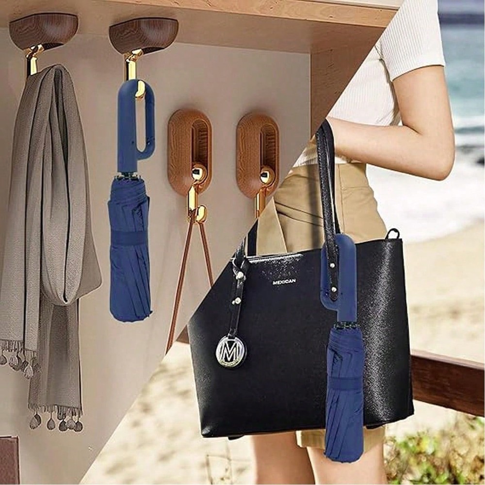 Automatic Folding Umbrella, Portable Rain Umbrella With Loop Buckle, Windproof