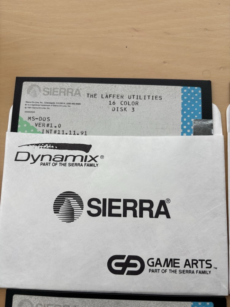 Sierra/Dynamix's Laffer Utilities ~ 4 disk set ~ 5 1/4 floppy disks ~ 1981