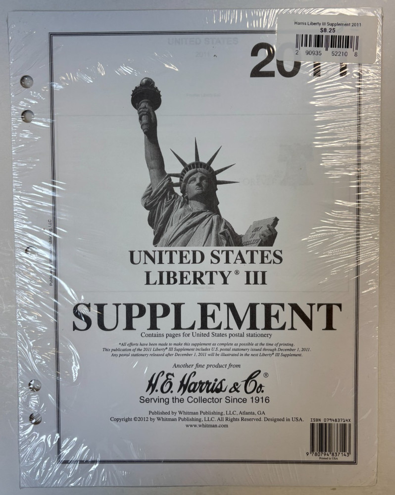 Harris United States Liberty 2011 Stamp Album Supplement. NEW
