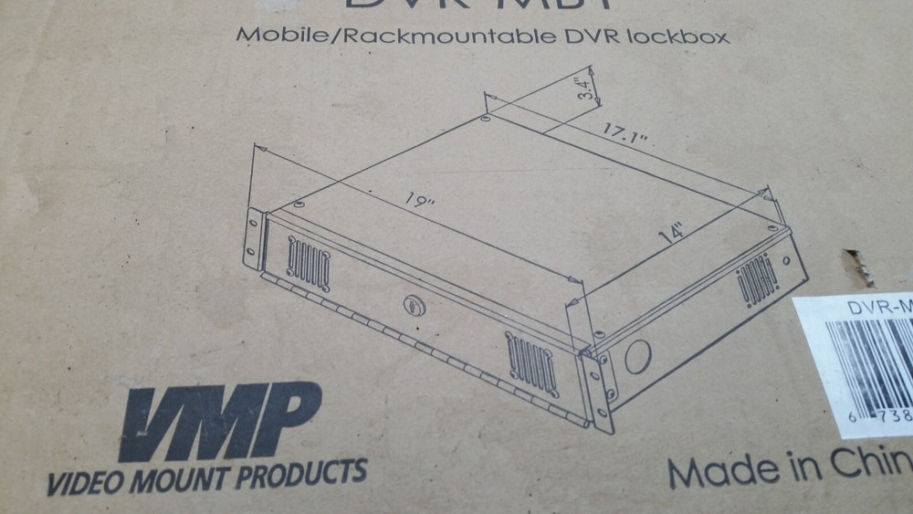 VIDEO MOUNT PRODUCTS DVR-MB1 DVR LockBox,Rack Mount,For 18C875