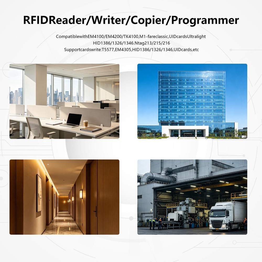 Plastic Handheld RFID/NFC Smart Card Reader Elevator Writer Copier IC ID Sensor