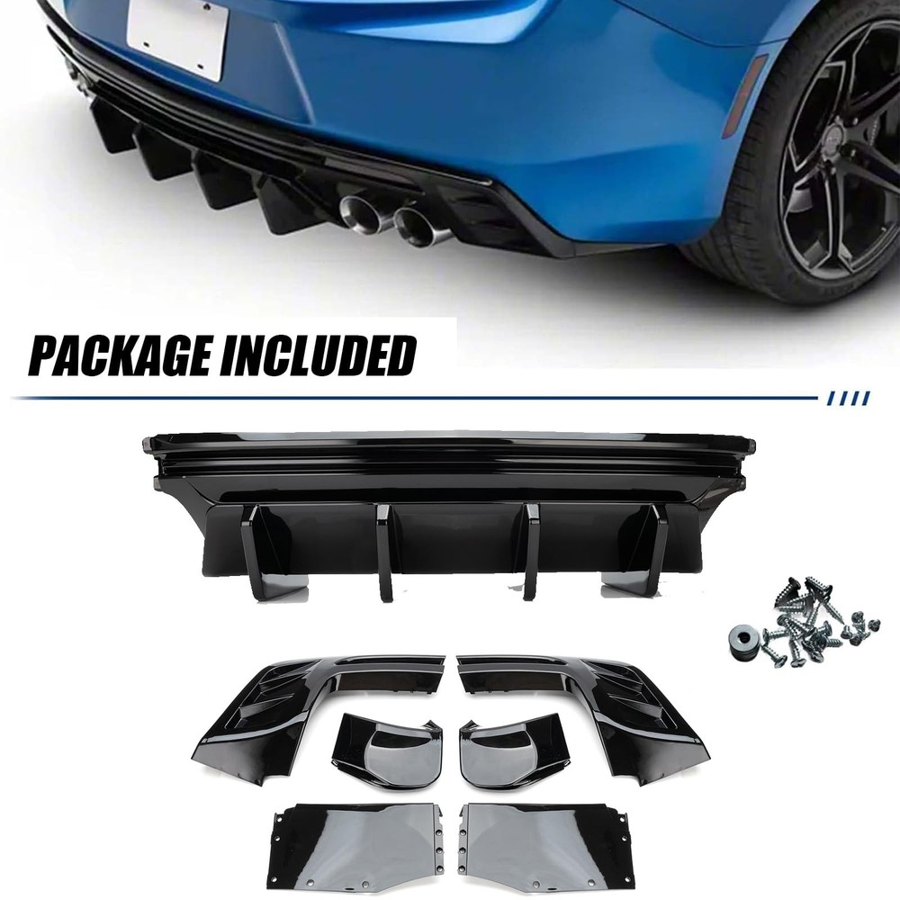 Rear Bumper Diffuser for 2016-2025 Camaro Coupe Convertible Glossy Black