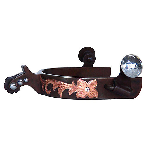 Western Antique Copper Crystal Spurs