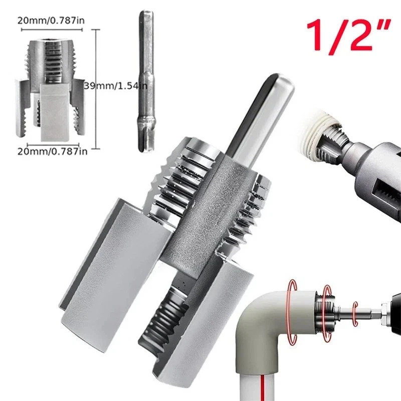 US Integrated Internal & External Pipe Threading Tool For 1/2'' 3/4'' Water Pipe