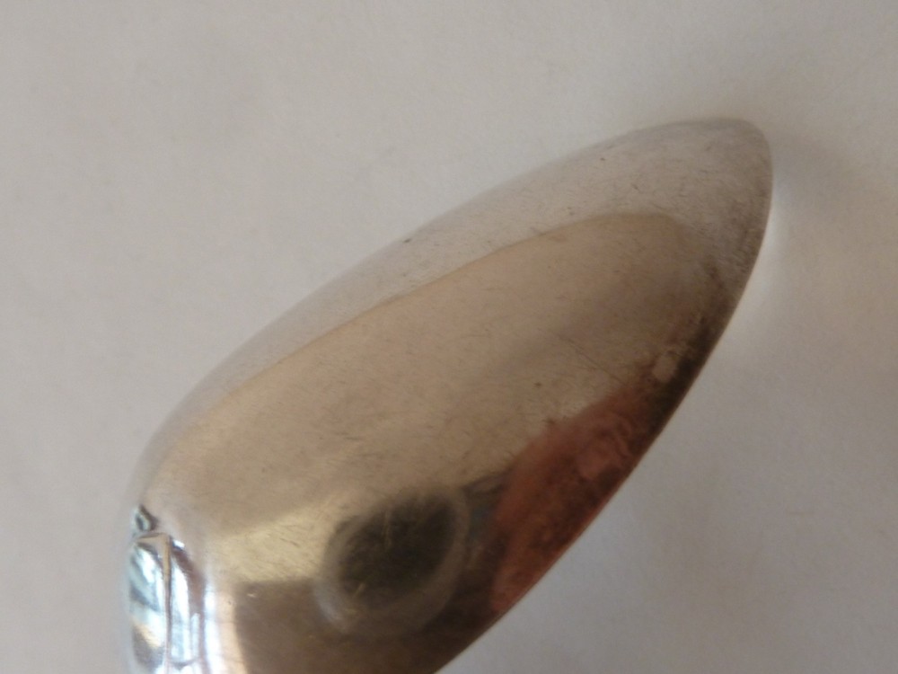 FOUR RUSSIAN 84 SILVER DESSERT SPOONS, MOSCOW 1841, "BK" MAKER, SHELL DESIGN