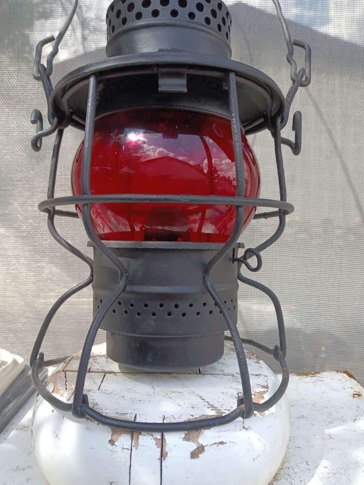 🌟 ADLAKE RAILROAD LANTERN S.P.CO RED GLOBE👀