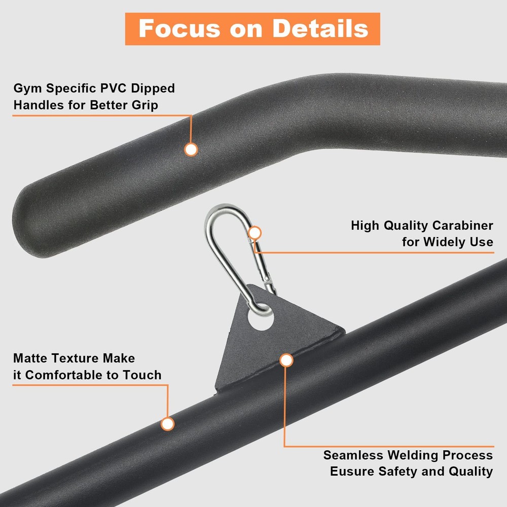 39.37 Inch LAT Pulldown Bar Attachment for Pulley Cable Machine, Curl Tricep ...