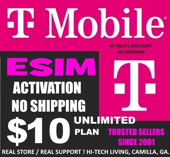 T-Mobile CONNECT 💥  ESIM ACTIVATION ✅ 1000 TALK/TEXT + 1GB DATA ✅ $10 MONTH