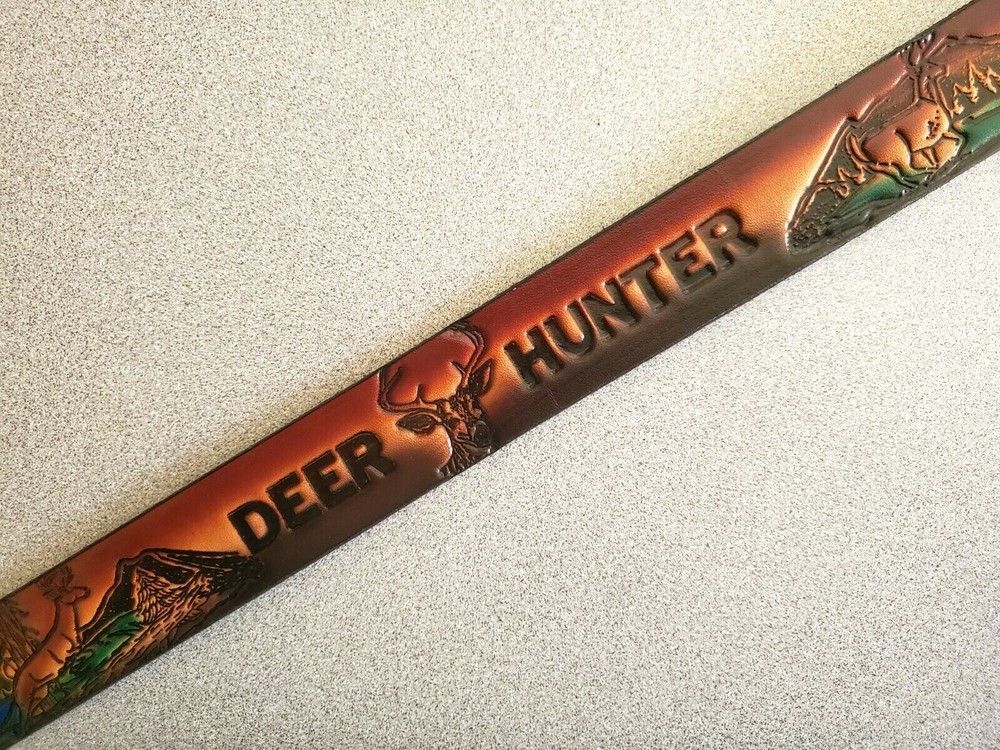 DEER HUNTER Run LEATHER BELT & Matching Leather Buckle