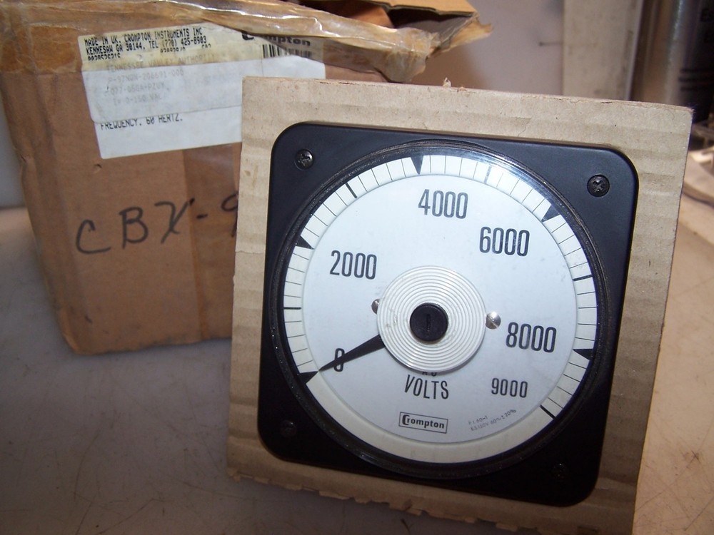 NEW CROMPTON  0 TO 9000 VOLT PANEL MOUNT VOLTMETER  077-05GA-PZUY