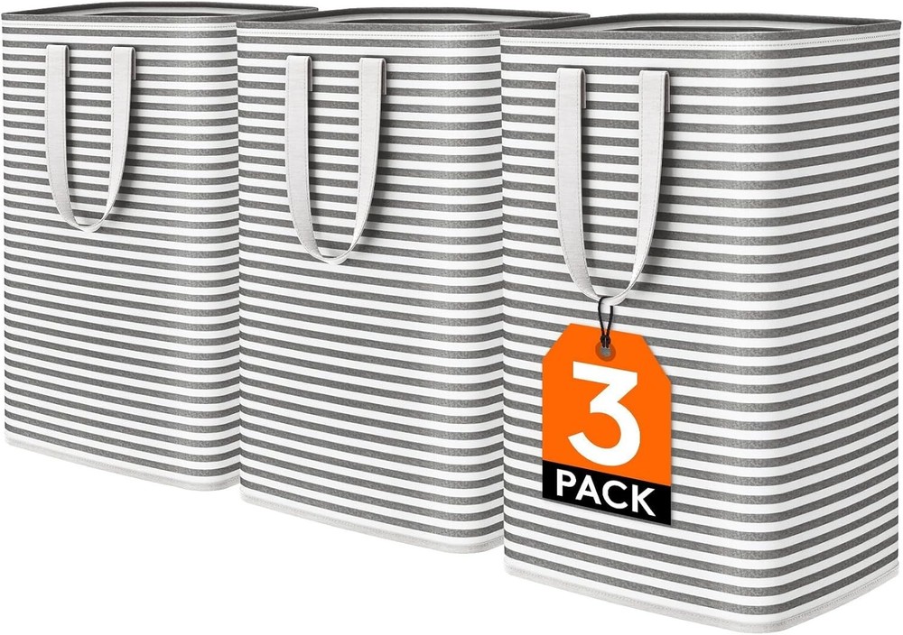 2 Pack Laundry Hamper Large Collapsible Laundry Baskets Freestanding Waterproof
