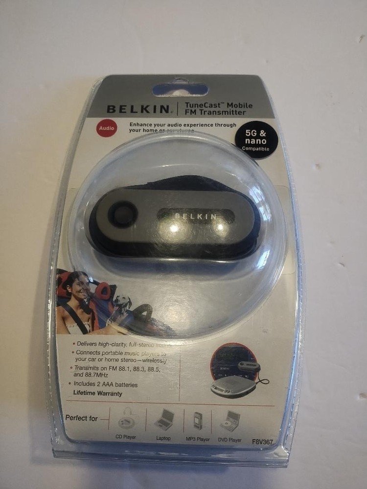 Belkin TuneCast Mobile FM Transmitter F8V367 for iPod iPhone MP3 Player Sealed