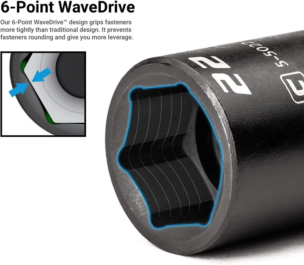 30 Mm Stubby Impact Socket, 1/2 In. Drive, 6-Point, Metric