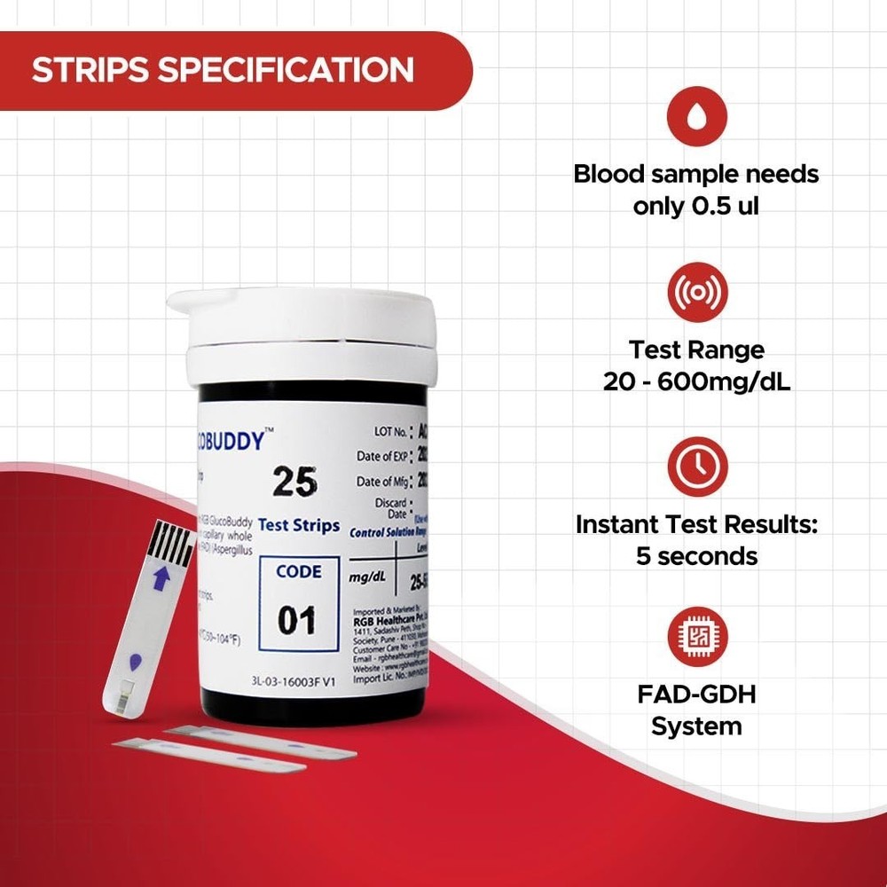 Blood Testing Glucose Test 100 Strips For Glucometer Machine @UK