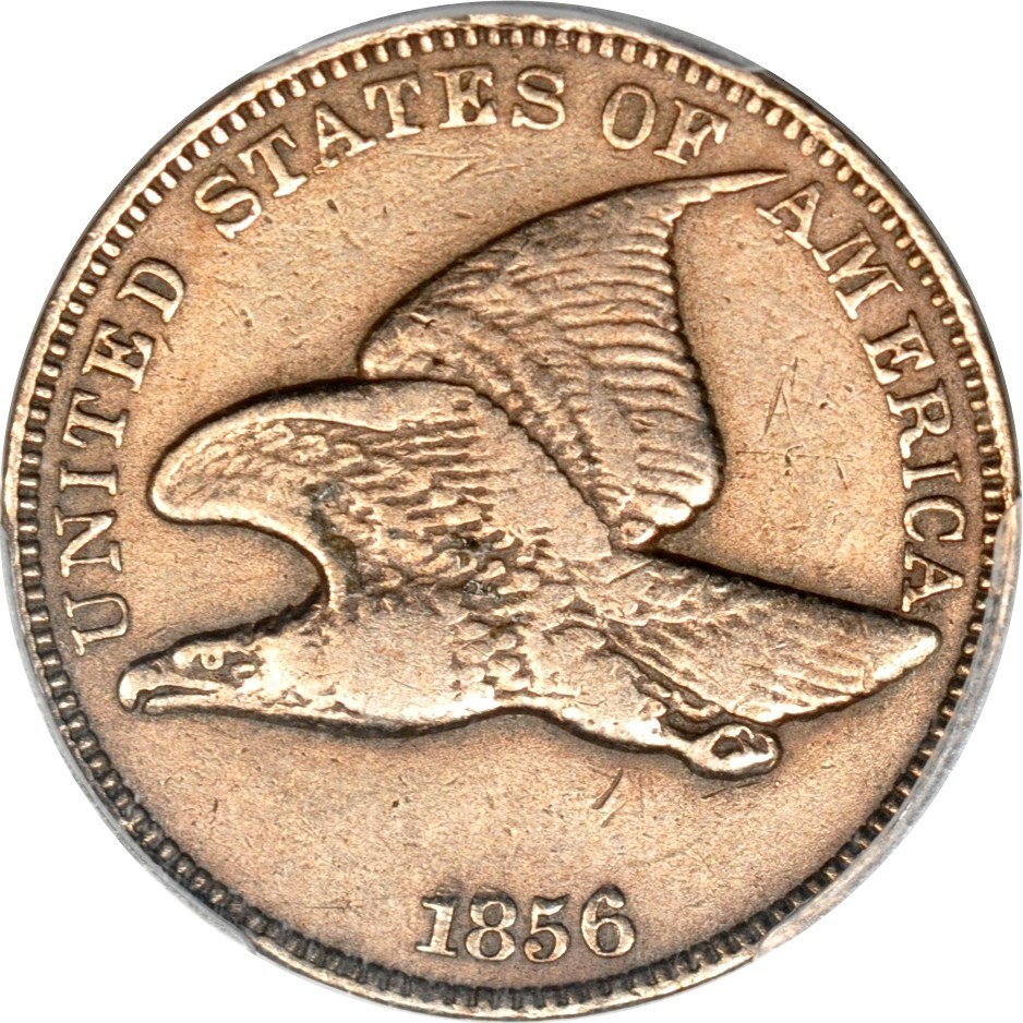 1856 1C Snow-3 Flying Eagle Cent PCGS VF Detail