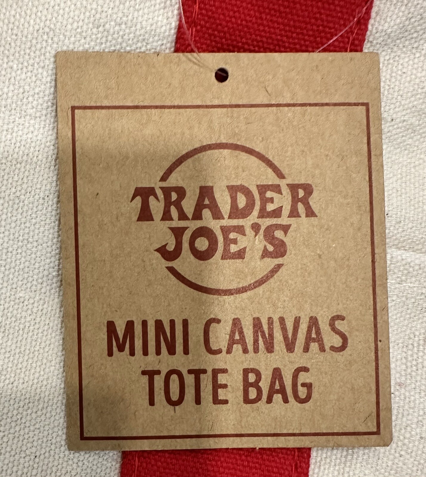 Trader Joe NWT Limited Edition Embroidered MINI CANVAS TOTE BAG 2024 💚