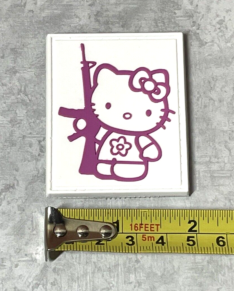 Hello Kitty Gun Tactical PVC Patch, Morale AK-47 Rubber PVC Patch