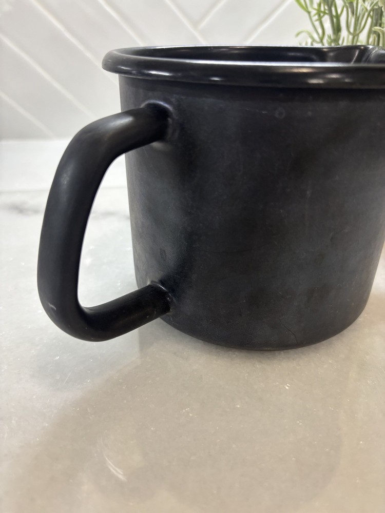 Black Enamelware Measuring Cup Vintage Rustic Farmhouse
