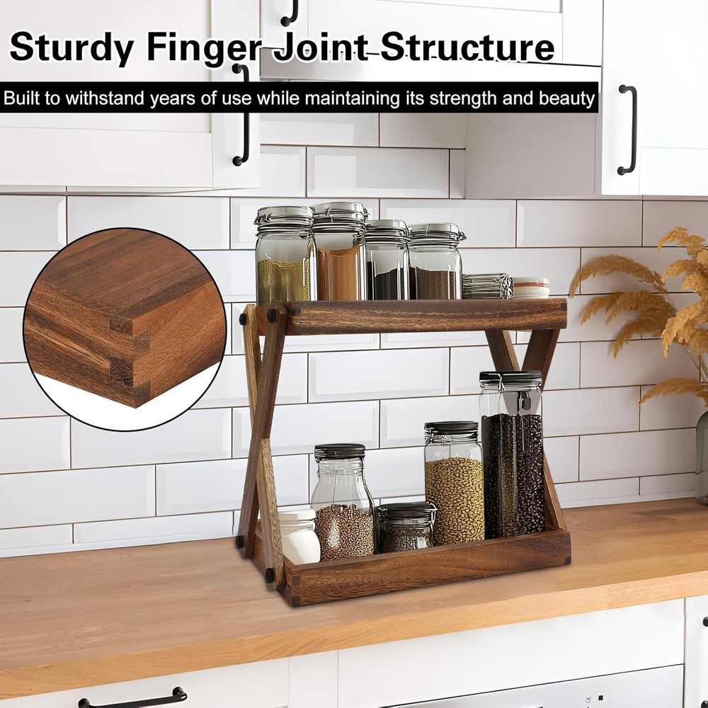 Wood Countertop Shelf Organizer