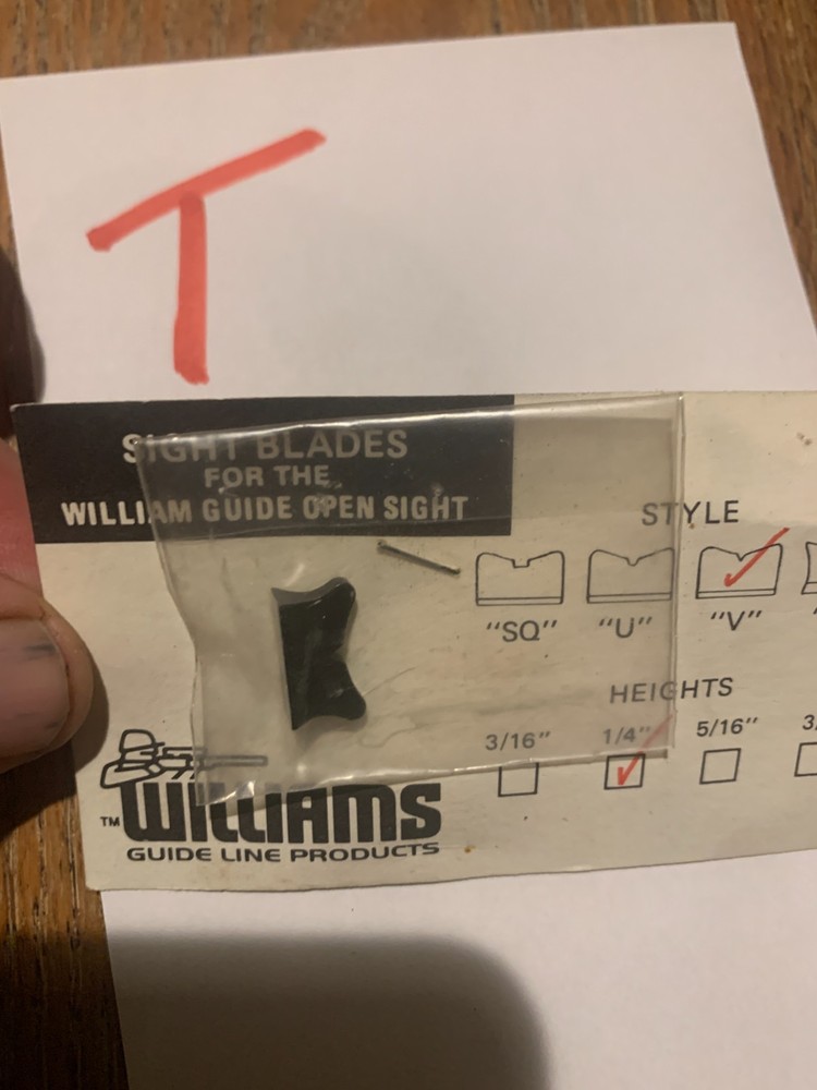 Williams Sight Blade for Guide Open Sight V Notch 1/4" High