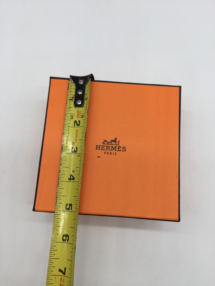 Hermes Empty Gift Box Rectangle Classic Orange Brown Logo 5”x5”