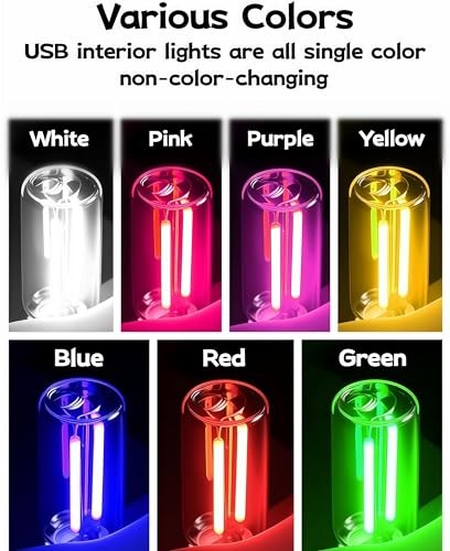 LED Car Interior Light, Touch Control USB Night Lamp, Retro Style Yellow Light