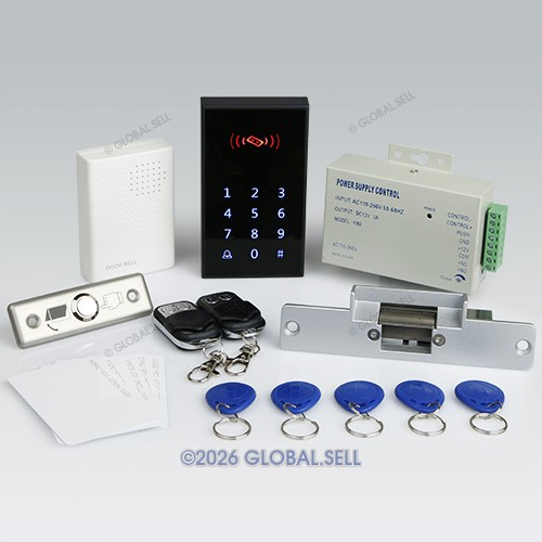 Remote Controlled RFID Door Access Control Kit+ Electric Strike Lock+ Doorbell
