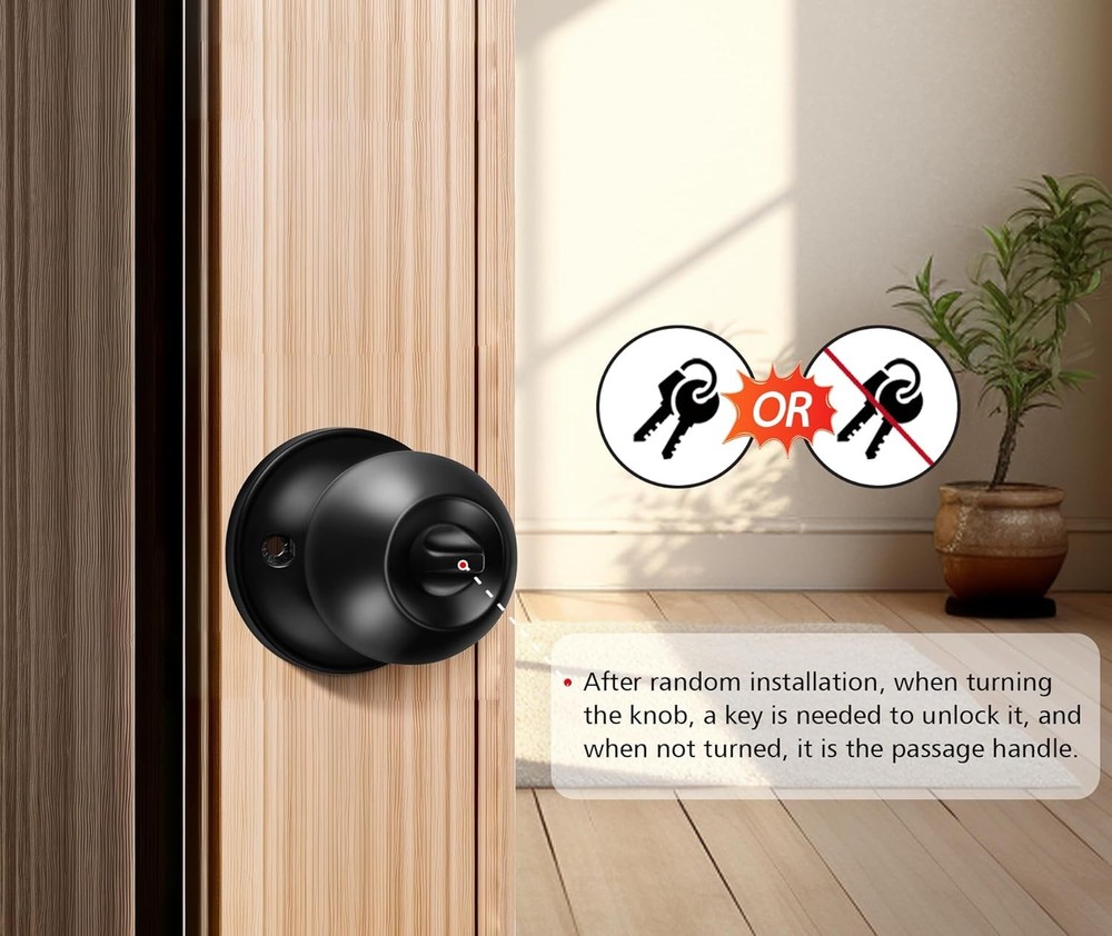 |One Key for Two Lock | Keyless Entry Door Lock Deadbolt with Handle Set