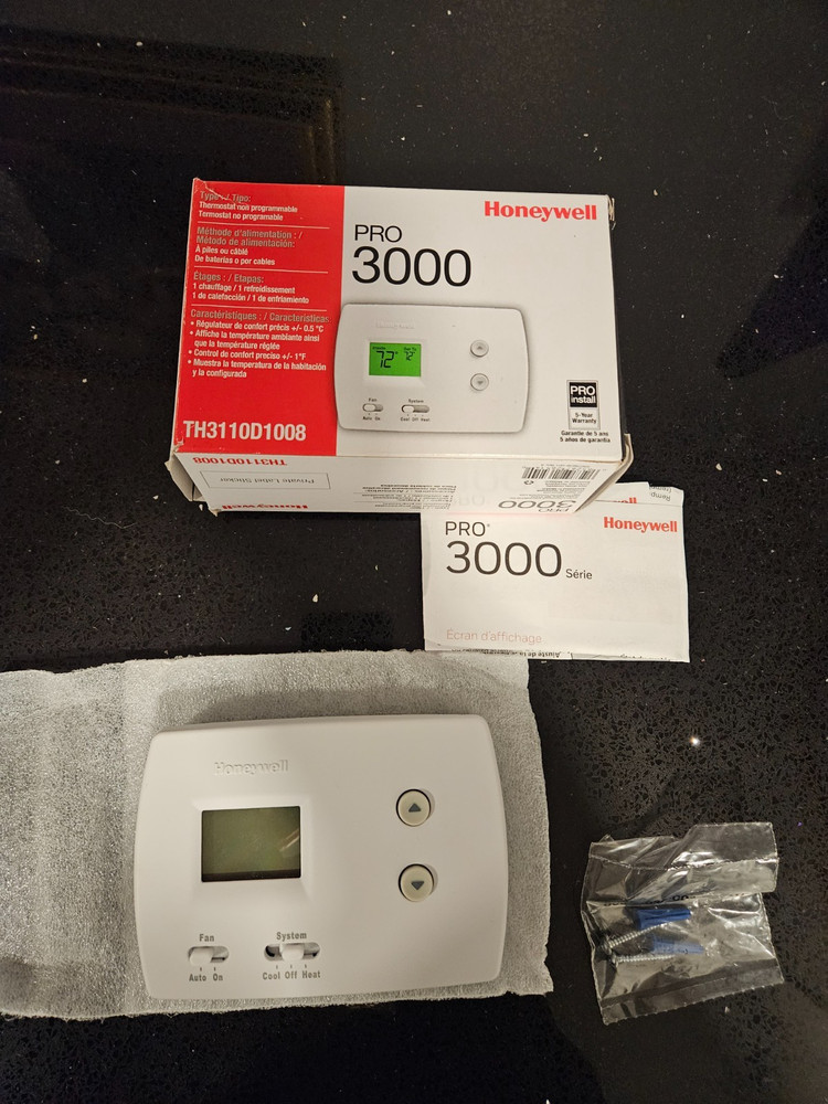 Honeywell PRO 3000 TH3210D1004 Non-Programmable Digital Thermostat Push Button