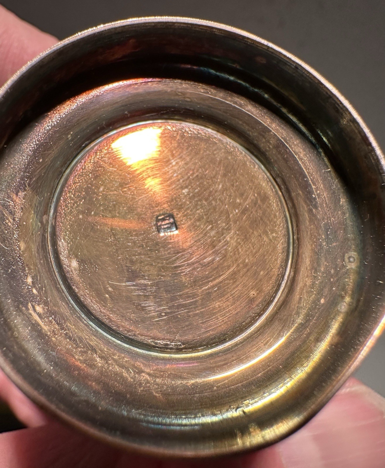 Vintage Small Silverplate Cup Toothpick Holder Hallmarked