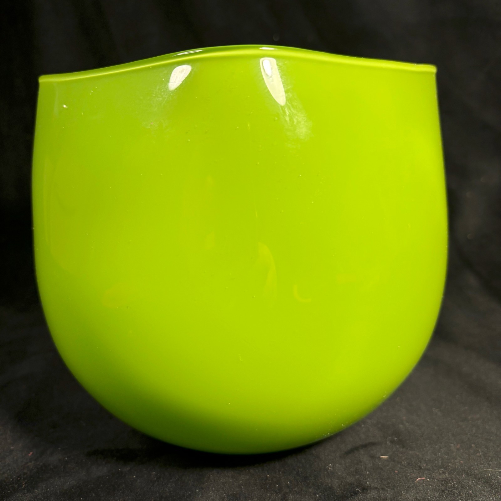 LGE Royal Copenhagen "Quadro" Crystal Bowl - Peter Svarre - Citrus Green