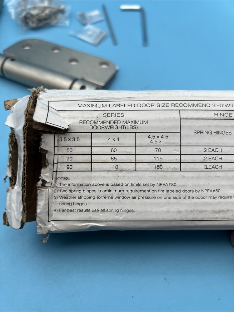 2 PCS Spring Hinge NPFA #80