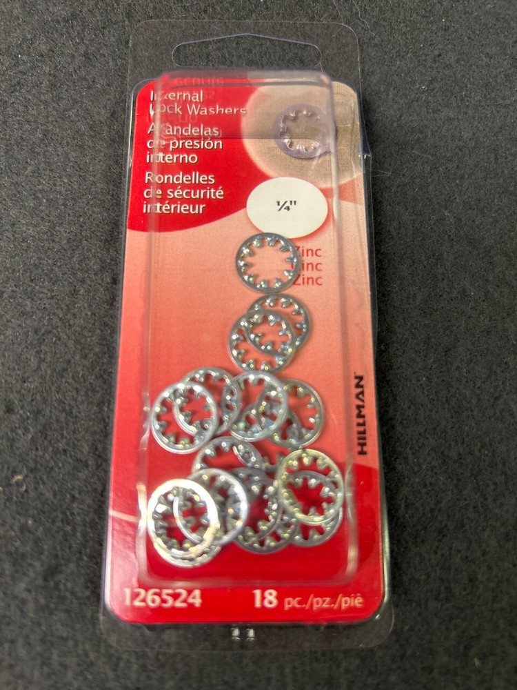 1/4" Internal Lock Washers Zinc Plated 18-pcs