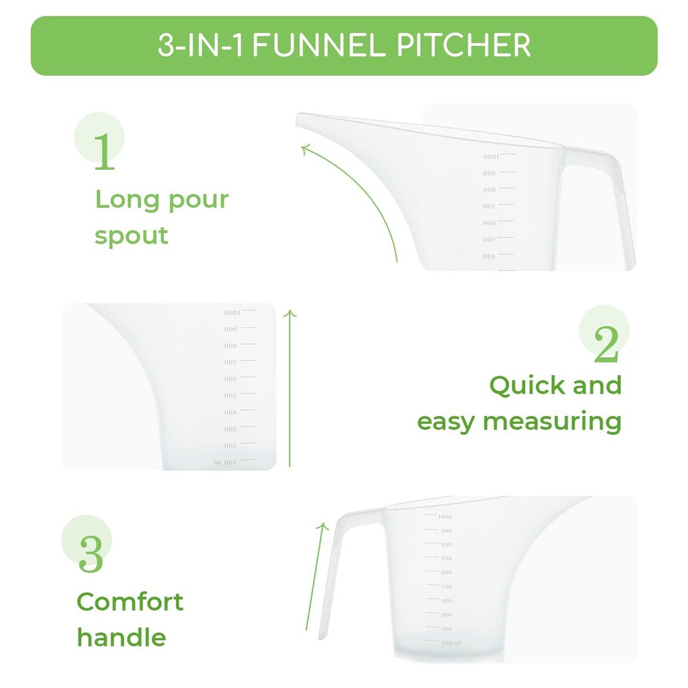 Funnel Pitcher For Soap Making Large Capacity Easy Pour Container With Long Spou