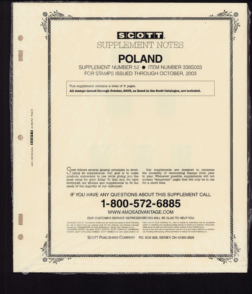Scott Specialty Series Album Pages: Poland 2003 52 NEW  and wrapped aka 338S003^
