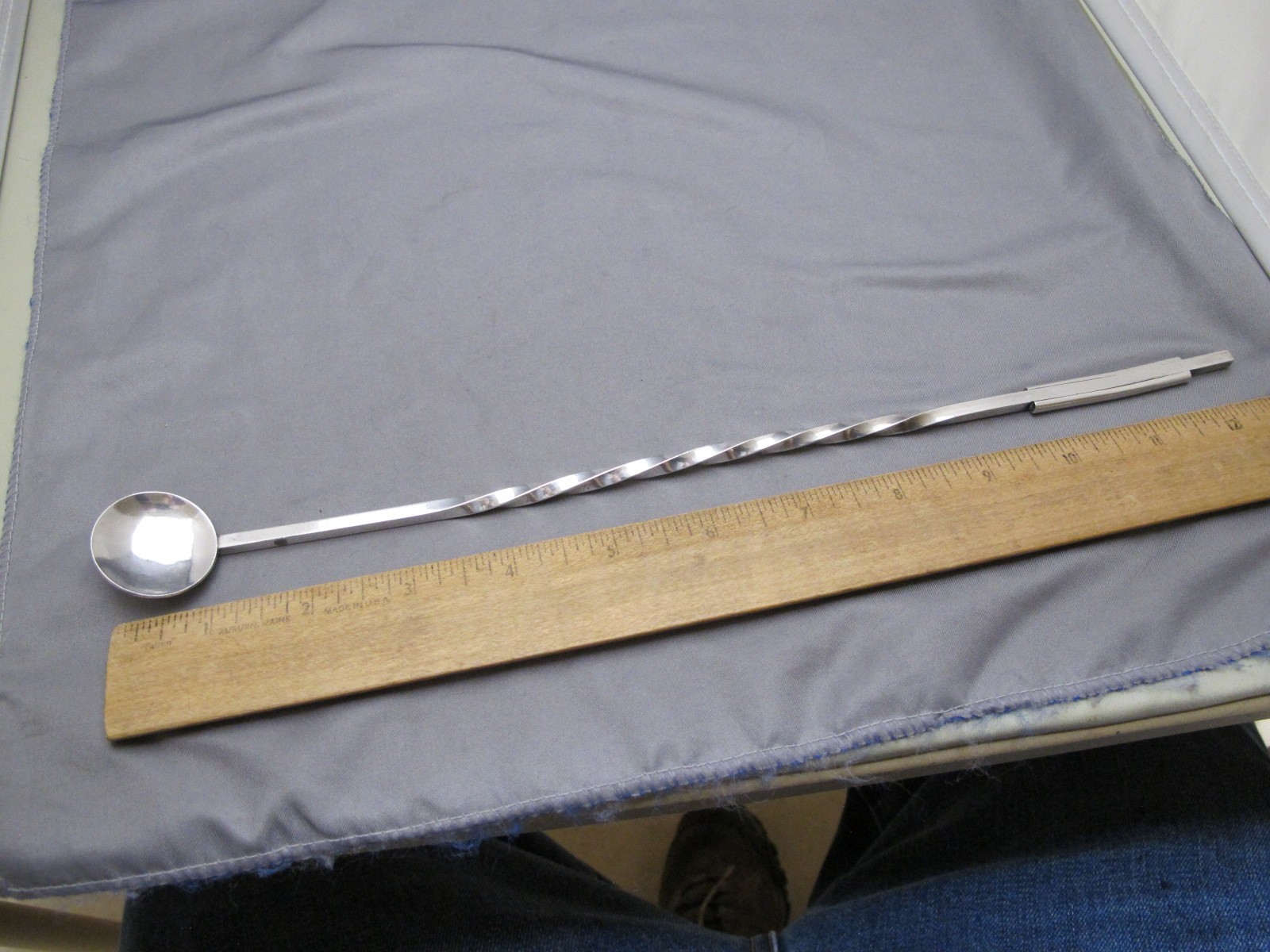 Vintage STERLING Twist Handle BAR SPOON / COCKTAIL STIRRER-12 1/2 Inches