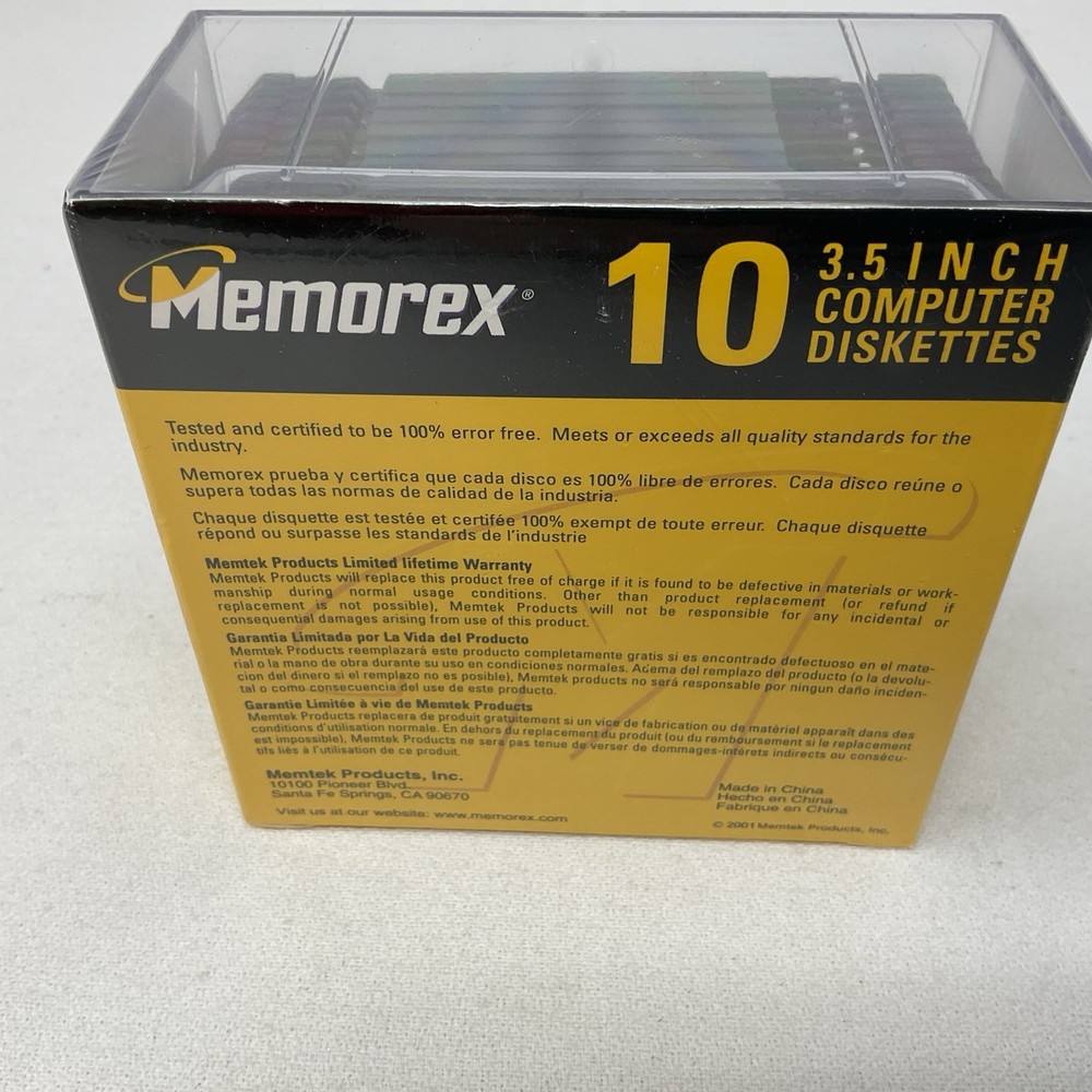 3.5 Inch Computer Diskettes Memorex 10 Pack Floppy Discs SEALED