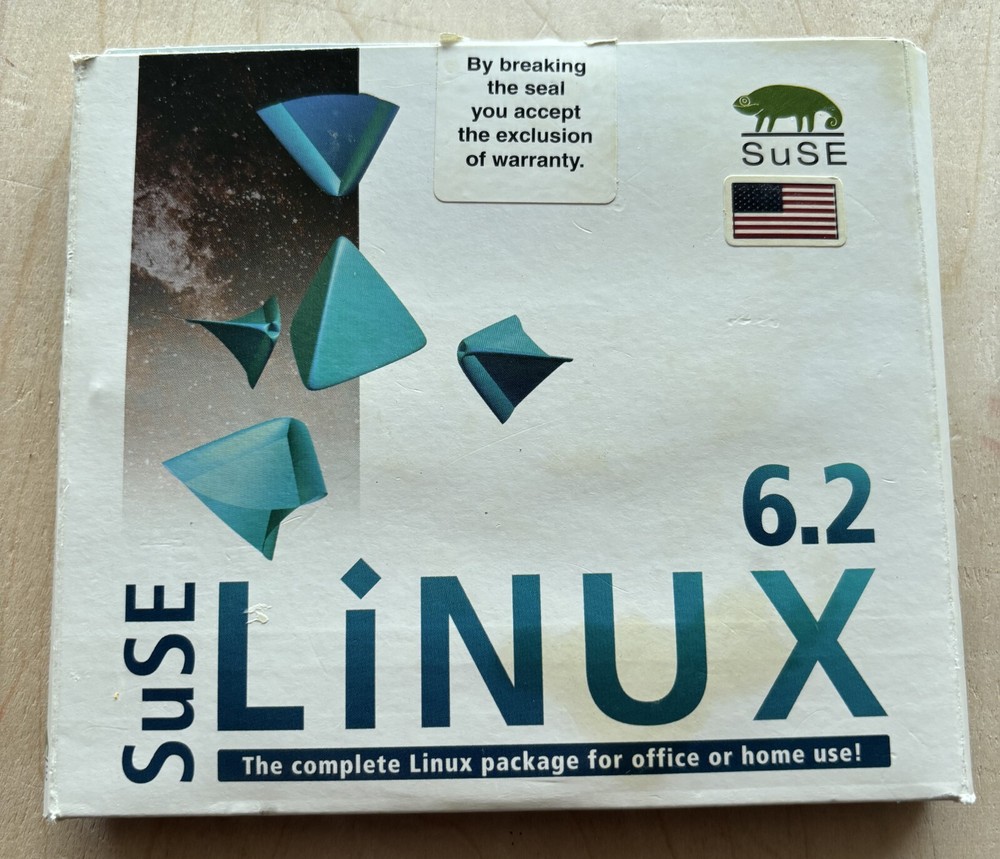 SuSE Linux 6.2 Software 6 CDs Cardboard Folder