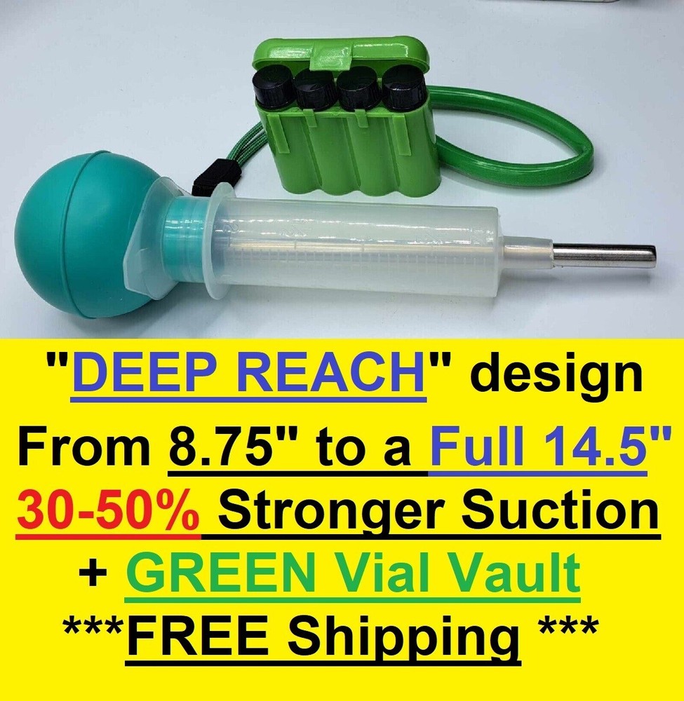 CS2-V 14" Gold Prospecting Crevice Sniping Bulb Suction Tool Tether DEEP REACH
