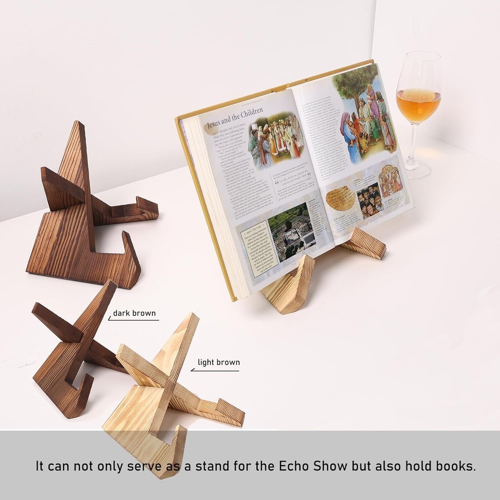 Solid Wood Tablet Computer Stands Compatible for Echo Show 15,Echo Show 21,Su...