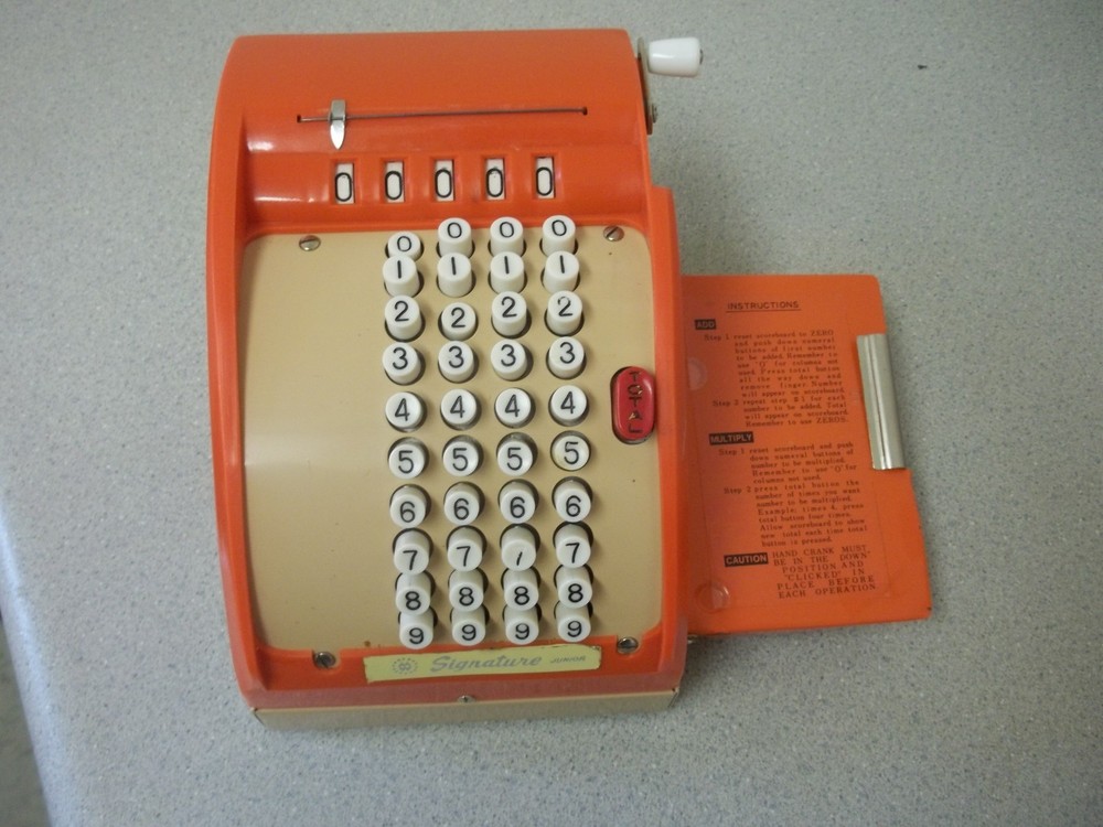 Vintage Adding and Multiplying machine Signature Junior with original box